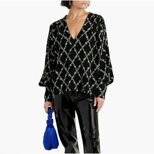 GANNI NWOT Black and White Women's Top